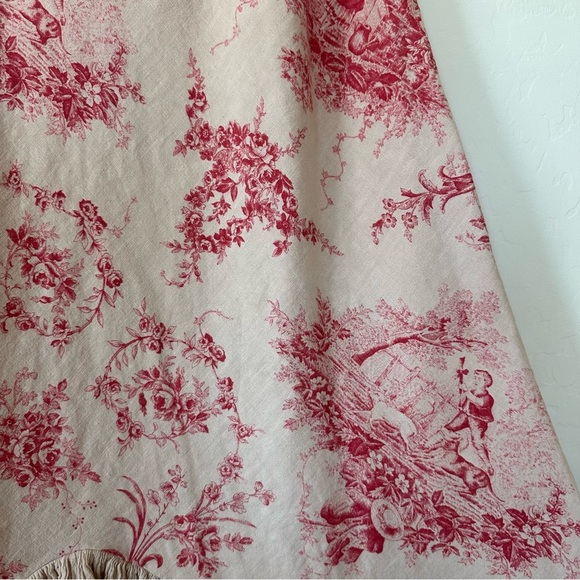 Soft Surroundings Vintage Antique Cottage Pattern Ruffle Hem Linen Blend Skirt - Picture 5 of 13